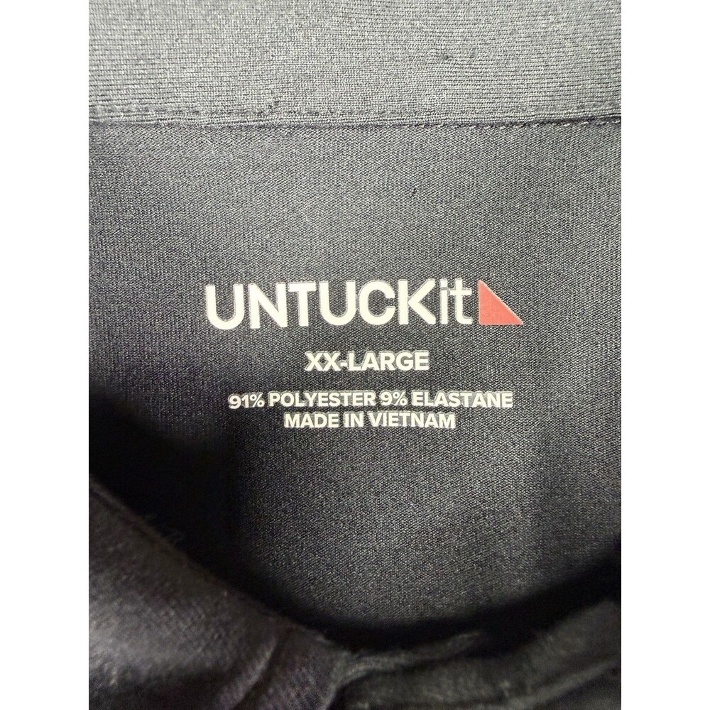 UNTUCKit Mens Black Clavidor Polo Shirt XX Large Regular Fit Short Sleeve - Picture 3 of 7